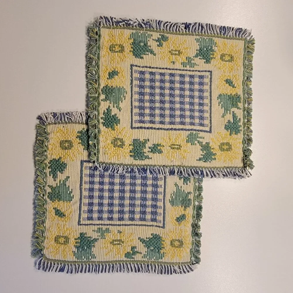 Vintage Pot Holders Multicolor Set Of 2 Cottagecore‎ Farmhouse Floral Daisies